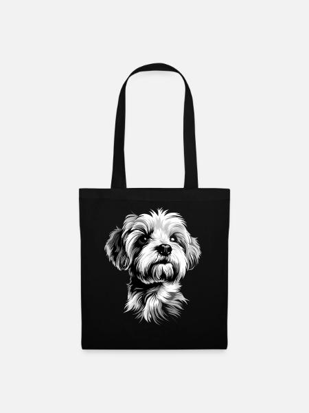 Malteser Kleiner Maltese Hund Liebe Süße Malteser - Stoffbeutel - Schwarz
