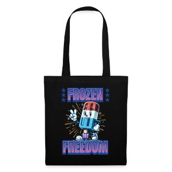Frozen For Freedom Crème glacée au drapeau américain - Sac en tissu - noir - Devant