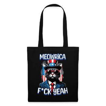 Meowrica Cat 4 De Juillet Chat Heureux Célébrer - Sac en tissu - noir - Devant