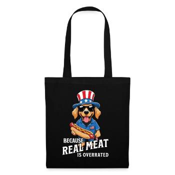 4th Of July American Flag Hotdog BBQ Design - Stoffbeutel - Schwarz - Vorne