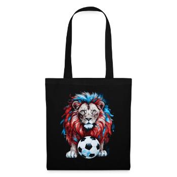 Lion Football Colorful Czech Republic Animal Design Print - Tote Bag - black - Front
