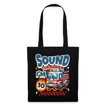 10e anniversaire des pompiers - Sac en tissu - noir - Devant