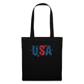 USA Amerikanische Flagge Unabhängigkeitstag - Stoffbeutel - Schwarz - Vorne