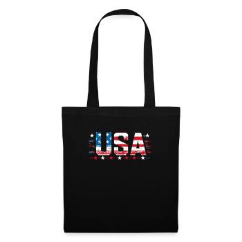 Unabhängigkeitstag Design Rot Weiß Blau USA Flagge - Stoffbeutel - Schwarz - Vorne