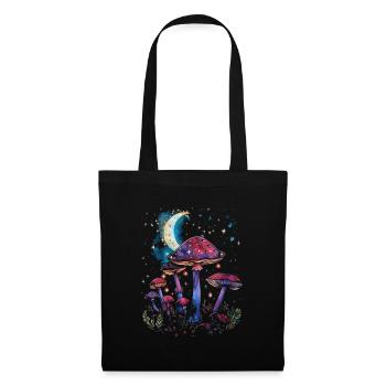 Pilz Mondphasen Cottagecore Goblincore Fairycore - Stoffbeutel - Schwarz - Vorne