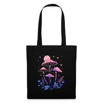 Cottagecore Pilz Mondphasen Goblincore Fairycore - Stoffbeutel - Schwarz - Vorne