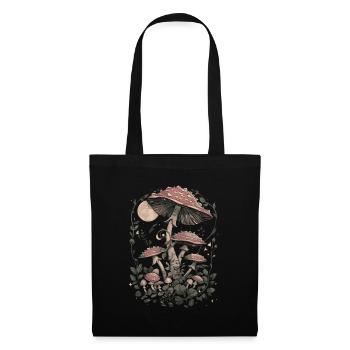 Goblincore Champignon Phases de Lune Fairycore Vintage - Sac en tissu - noir - Devant