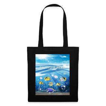 Frutiger Aero Aesthetic Tech Océan Poisson sous-marin - Sac en tissu - noir - Devant