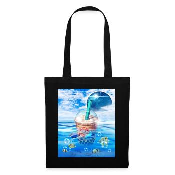 Frutiger Aero Aesthetic Tech Bubble Tea Boba Milkt - Sac en tissu - noir - Devant