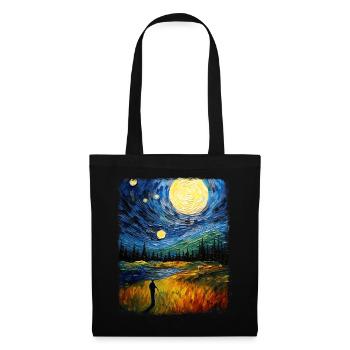 Golfer Golfer Golf Game Starry Night Painting - Tote Bag - black - Front