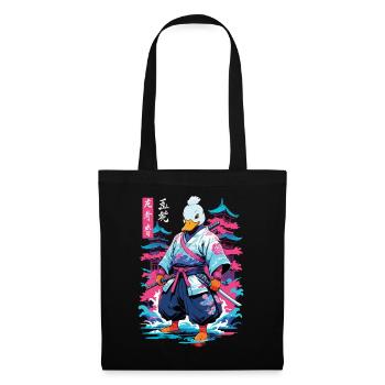 Samurai Duck Aesthetic Vaporwave Style Japan - Tote Bag - black - Front