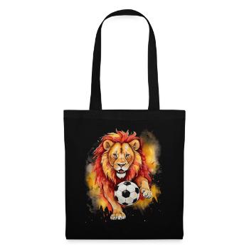 Lion Football Coloré Espagne Animal Design Imprimer - Sac en tissu - noir - Devant
