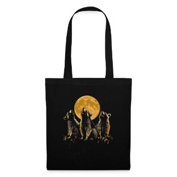 3 ratons laveurs lune tête hurlante drôle graphique - Sac en tissu - noir - Devant