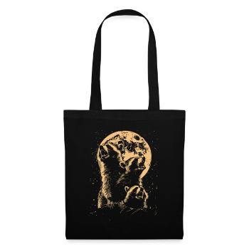 3 raton laveur lune hurlant tête de raton laveur humour - Sac en tissu - noir - Devant