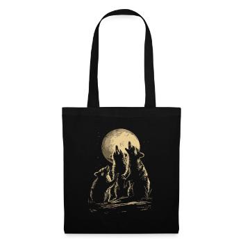 3 Raccoon Moon Howling Funny Humor Design - Tote Bag - black - Front