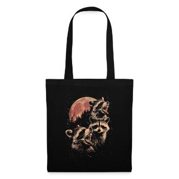 3 Raccoons Moon Howling Cute Funny Head - Tote Bag - black - Front