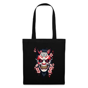 Oni Démon Masque Samouraï Esthétique Yokai - Sac en tissu - noir - Devant