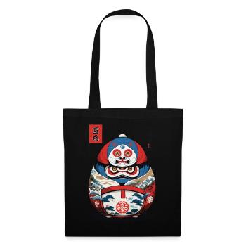 Japanese Daruma Aesthetic Yokai Streetwear - Tote Bag - black - Front