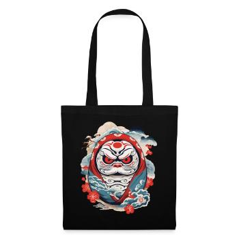 Japanischer Daruma Aesthetic Yokai Vintage - Stoffbeutel - Schwarz - Vorne