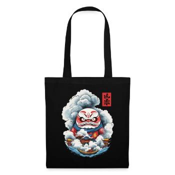 Japanischer Daruma Aesthetic Yokai Design - Stoffbeutel - Schwarz - Vorne