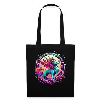 Psychedelische Fuchs Kunst - Stoffbeutel - Schwarz - Vorne
