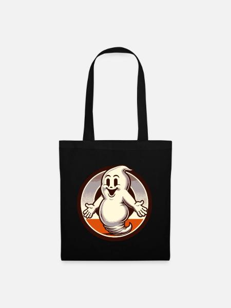 Lustiger Vintage Geist Weiß Nichts Halloween - Stoffbeutel - Schwarz