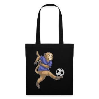 Affe Fußballspieler Fußball - Stoffbeutel - Schwarz - Vorne