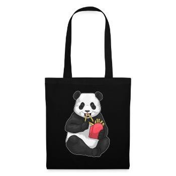 Panda Pommes frites - Stoffbeutel - Schwarz - Vorne
