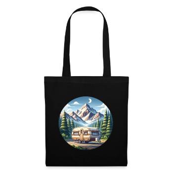 Camping camping-car caravane - Sac en tissu - noir - Devant