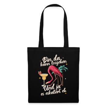'I’m there can go' flamant rose pour la fête - Sac en tissu - noir - Devant