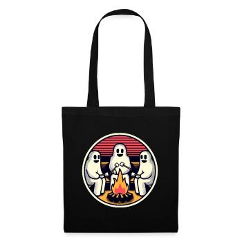 Ghosts at the campfire campsite Lustige - Tote Bag - black - Front