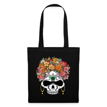 Gruseliges Skelett Muertos Tag der Toten Halloween - Stoffbeutel - Schwarz - Vorne