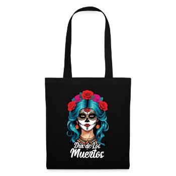 La Catrina Floral Muertos Tag Des Toten Halloween - Stoffbeutel - Schwarz - Vorne