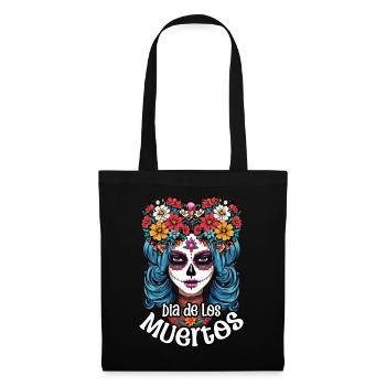 La Catrina Floral Muertos Tag Des Toten - Stoffbeutel - Schwarz - Vorne