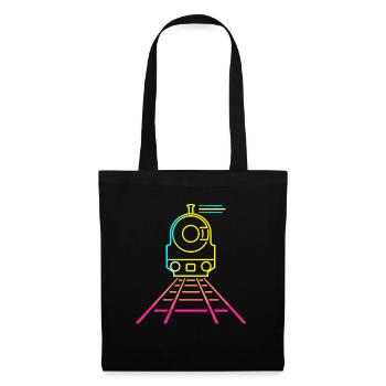 Style de dessin animé ferroviaire - Sac en tissu - noir - Devant