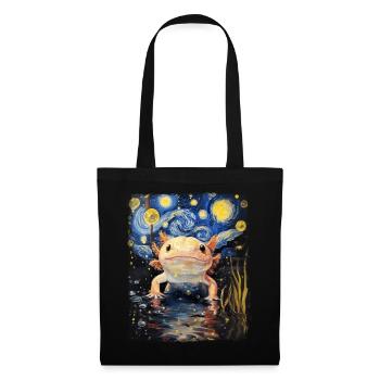 Axolotl Amphibian Starry Night Painting - Tote Bag - black - Front