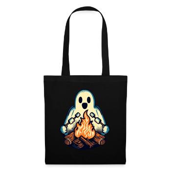 Ghost at Campfire Camping Site Halloween Fun - Tote Bag - black - Front