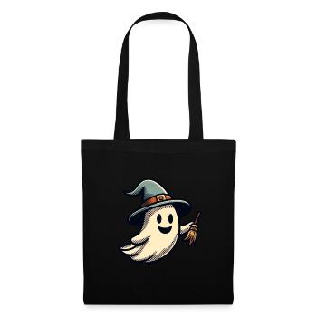 Funny Witch Ghost Witch Broom Halloween Party - Tote Bag - black - Front