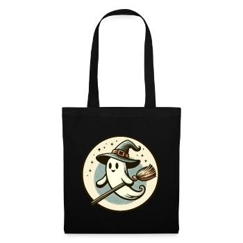 Funny Witch Spirit Witch Broom Vintage Art Style - Tote Bag - black - Front