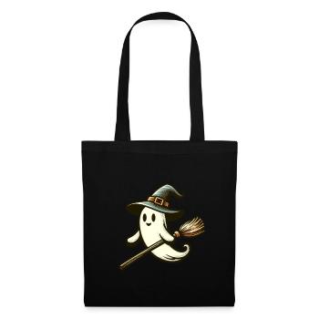 Funny Witch Spirit Witch Broom Vintage Art Style - Tote Bag - black - Front