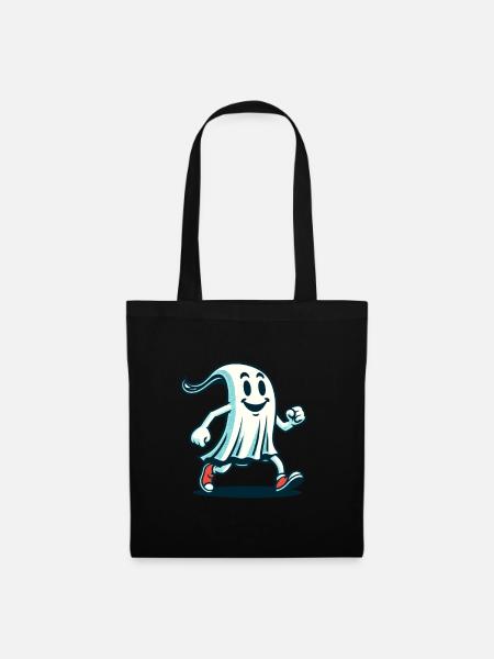 Lustiger Vintage Geist Retro Kunststil - Stoffbeutel - Schwarz