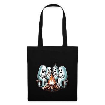 Funny Halloween ghosts at the campfire - Tote Bag - black - Front