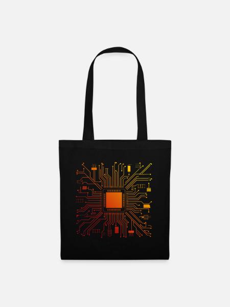 Carte mère d’ordinateur technique Micropuce abstraite - Sac en tissu - noir