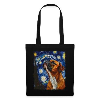 Boxer Dog Starry Night Painting - Tote Bag - black - Front
