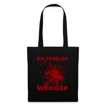 Un problème de moins - Drôle de dicton d’Halloween - Sac en tissu - noir - Devant