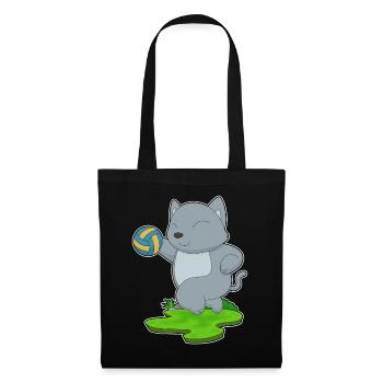 Chat Joueur de Volley-ball Volley-ball - Sac en tissu - noir - Devant