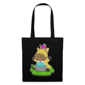 Gâteau d’anniversaire girafe - Sac en tissu - noir - Devant