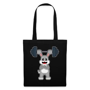 Bunny Bodybuilder Barbell Bodybuilding - Tote Bag - black - Front