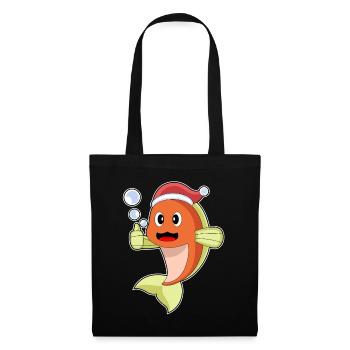 Chapeau de Noël Poisson Noël - Sac en tissu - noir - Devant