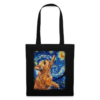 Brussels Griffon Dog Starry Night Painting - Tote Bag - black - Front